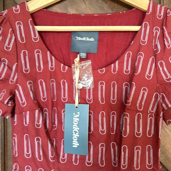 NWT Modcloth What's The Scoop A-Line Paper Clip Dress SIZE XXS e30 - Picture 5 of 10